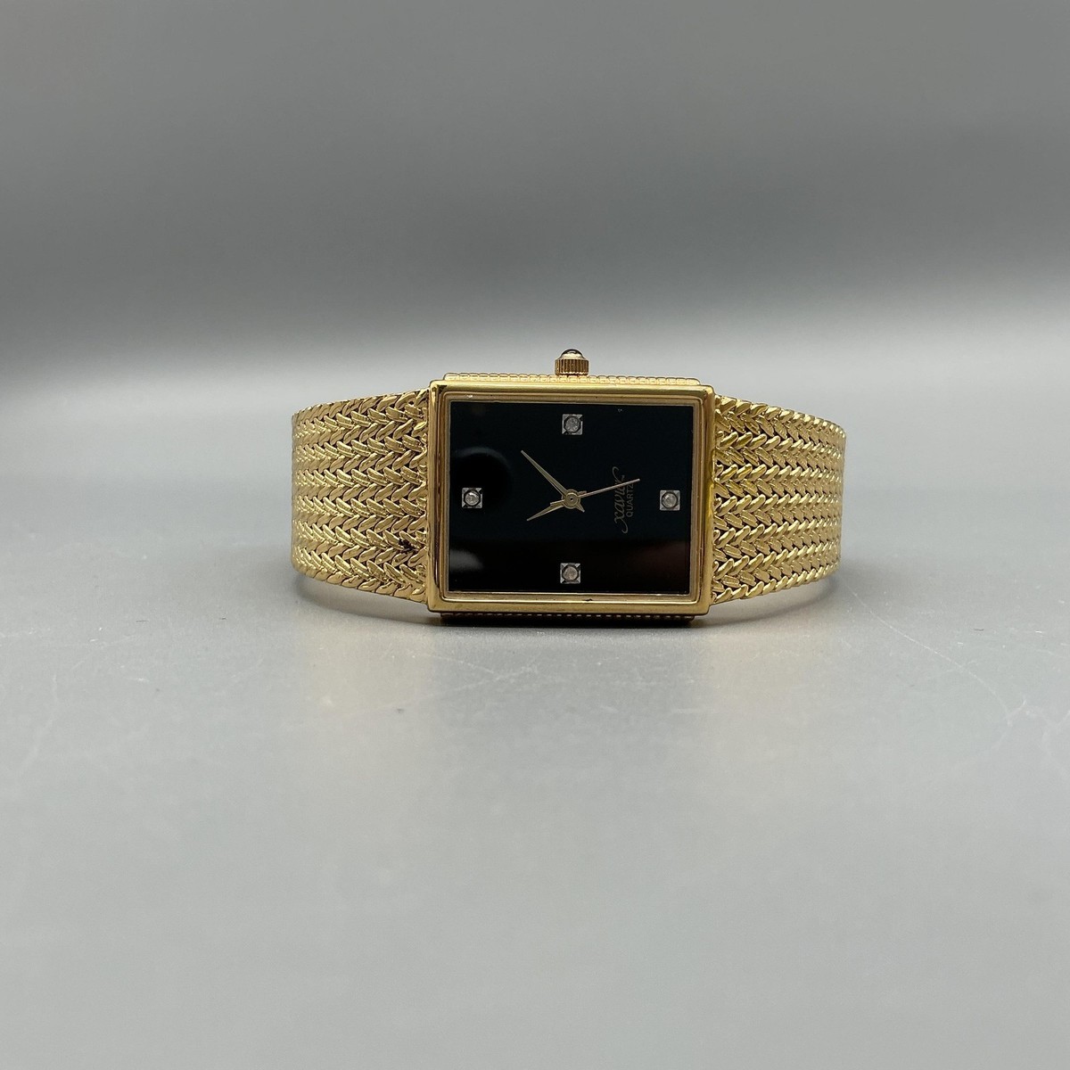 Xavier Womens Watch 25mm Black Dial Crystal Markers Gold  display picture 2
