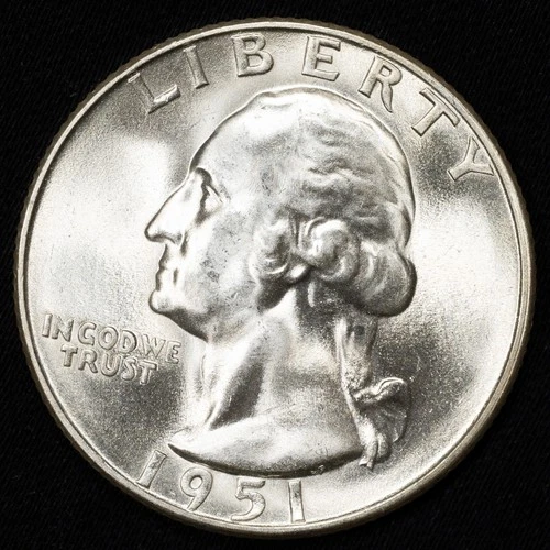 1951-S Washington Silver Quarter - San Francisco Mint - Choice Uncirculated BU+