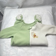 Winnie The Pooh 3/6 Months Disney Baby Green Sleeper Romper Fleece