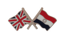 Paraguay Flag & United Kingdom Flag Friendship Courtesy Pin Badge