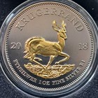 2018 1 oz S. A. Krugerand .999 Fine Silver Black Ruthenium w/ Gold Highlights — photo 1