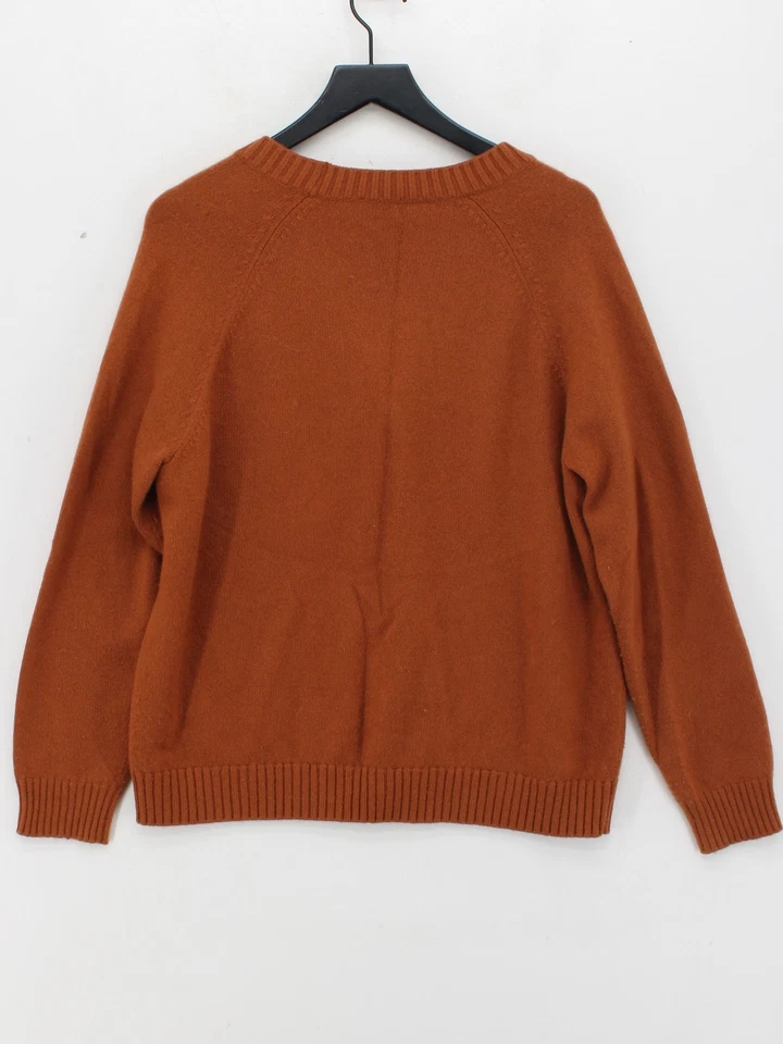 Cárdigan para mujer COS L naranja 100 % cachemir cuello en V Foto 2 de 4