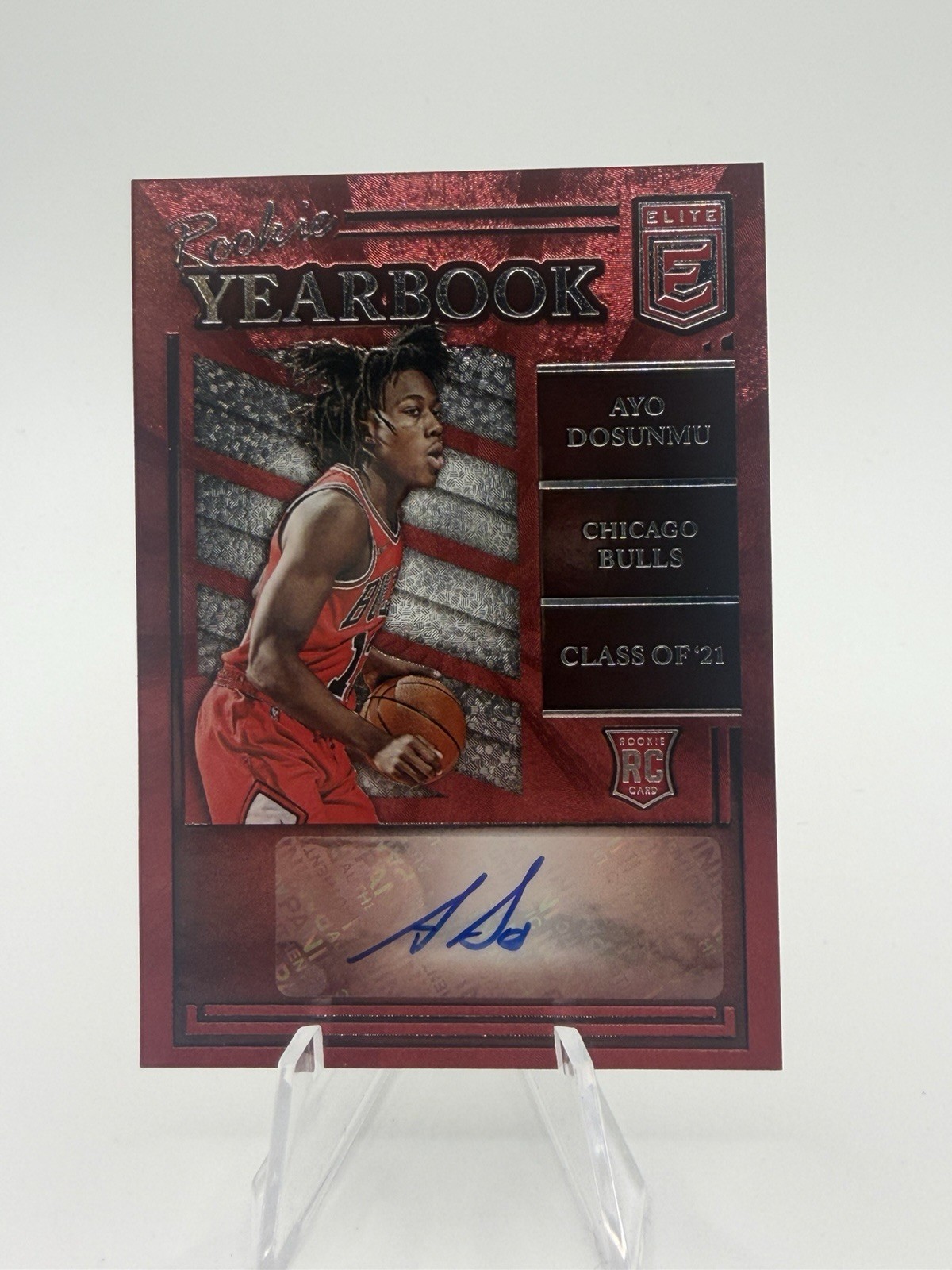 Ayo Dosunmu 2021-22 Panini Donruss Elite Rookie Yearbook Auto RC Timberwolves
