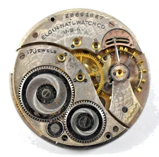 Vintage Elgin Grade 345 12s 17J OF Pocket Watch Movement lot.wh