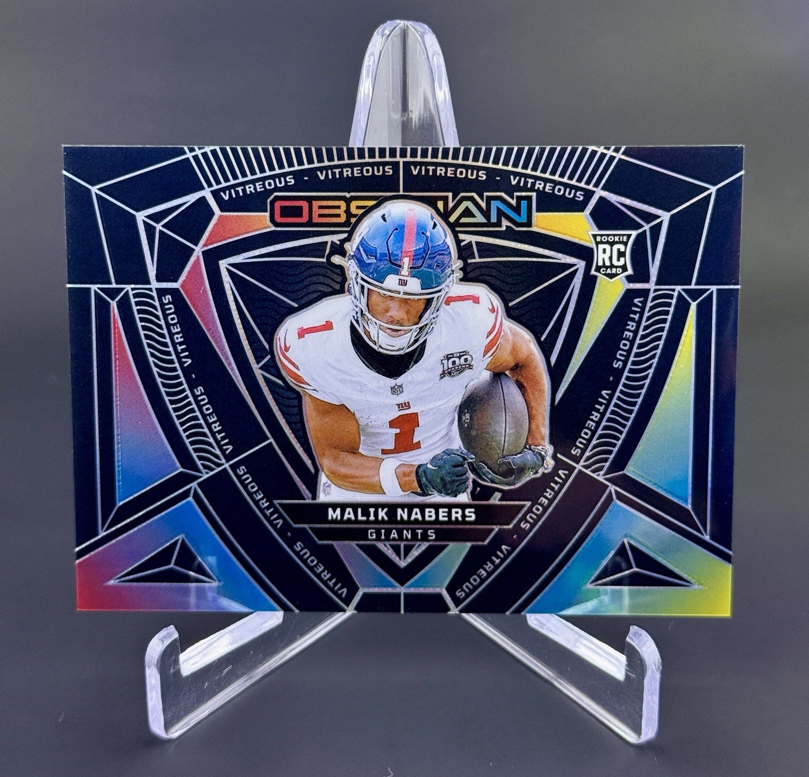 2024 Panini Obsidian Malik Nabers Vitreous Case Hit SSP RC New York Giants 