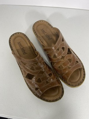 Josef Seibel 231218 Catalonia Whiskey Brown Leather Comfort Sandals EU 40 US 9