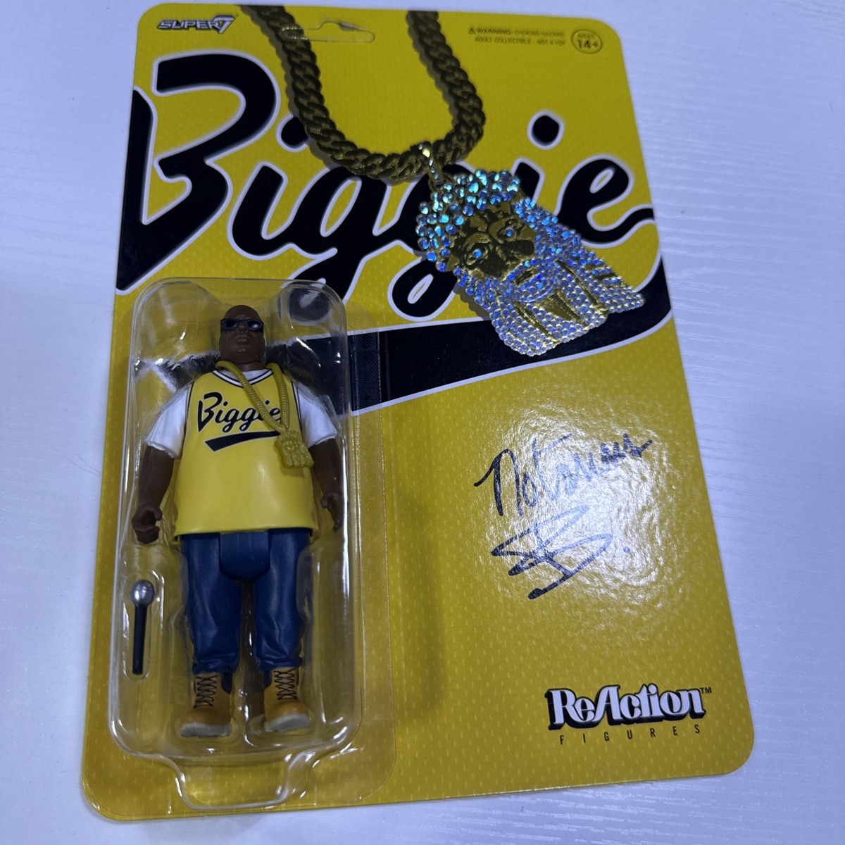 Notorious B.I.G Super7 Reaction Yellow Jersey #72 Biggie Smalls