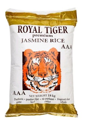 18 kg Royal Tiger Duftreis Jasminreis Premium Qualität AAA Reis Jasmin Reis ganz