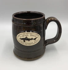 Dogfish Head Craft Beer Stein Coffee Mug Cup Sunset Hills Stoneware Brown 16 oz