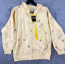 Winnie The Pooh Disney Sweatshirt Womens M Yellow Character Embroidered NWT
