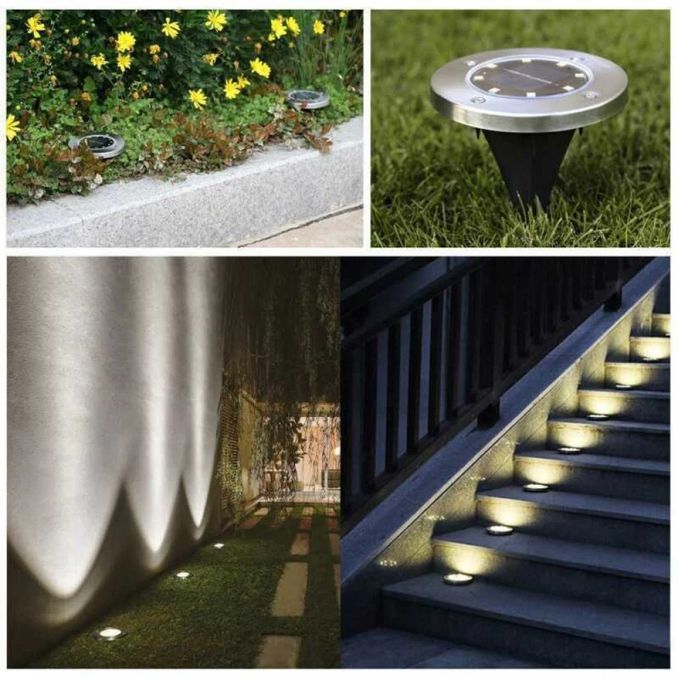 12x Solarlampe Bodenstrahler 8LEDs Außenleuchte Bodeneinbaustrahler Bodenleuchte - Bild 3 von 4
