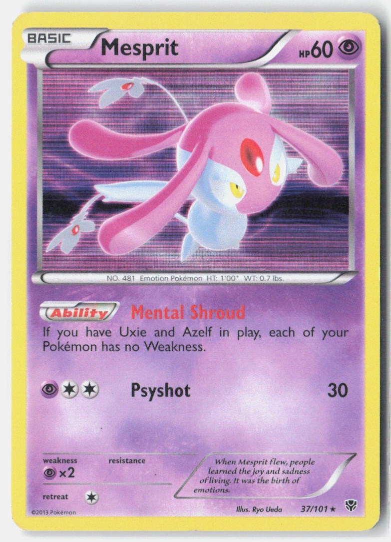 Pokemon tcg Plasma Blast Mesprit Moderately played