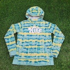 NIKE Hoodie Teens Large 18x23 Green Colorful Tie-Dye