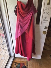 JUMP Apparel Co. by Wendy Chazin Red Pink Draped Satin Gown Juniors 13/14 Formal