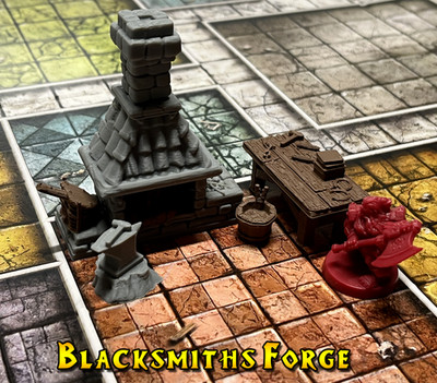 Blacksmith s Forge 6-teiliges Landschaftsset - Tabletop RPG D&D