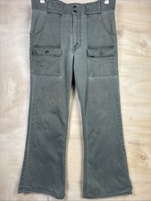True Vintage 60s Levi s Big E White Tab Flared Military Style Bush Pants 32 x 28