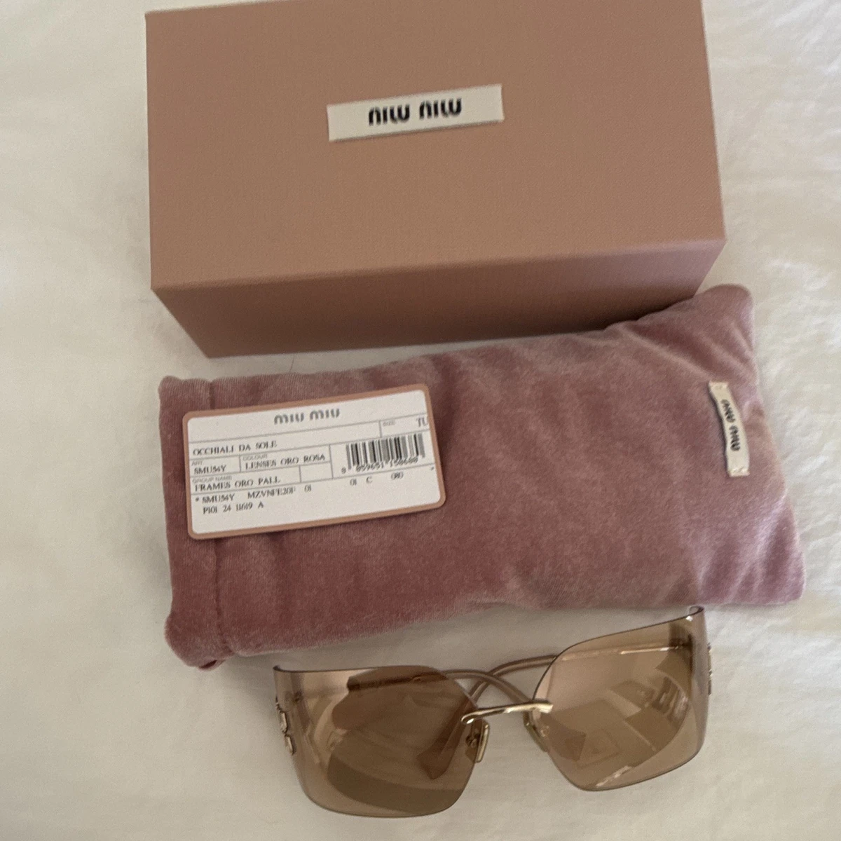 Miu Miu SMU02T Crystal Glitter Square Sunglasses Complete Set Box Case Miu Miu 59TS50-X Women Silver Glitter | Mercari main image 4