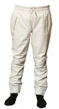 Wear Men Trouser Genuine Leather Lambskin High Track Pants White Joggers Quality