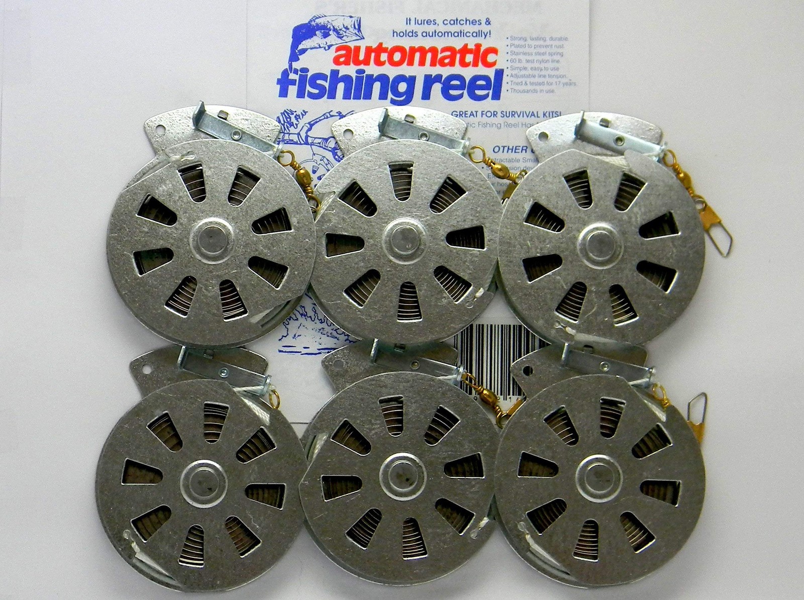 6 Mechanical Fisher's Yo Yo Fishing Reels -Package of 1/2 Dozen- Yoyo Fish Tr...