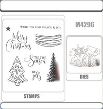 ORNAMENTAL CHRISTMAS Stamp and Metal Cutting Dies DIY Handmade Cards Scrapbook