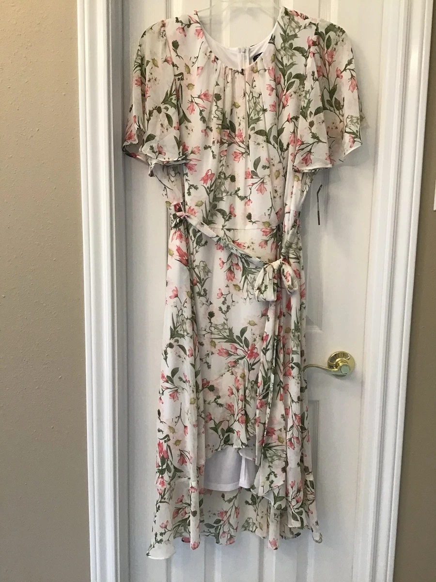 red midi smock dress with sleeves Threadbare Women's Red Abstract Spot Print Short Puff Sleeve Tiered Smock  Ladies' Midi Dress