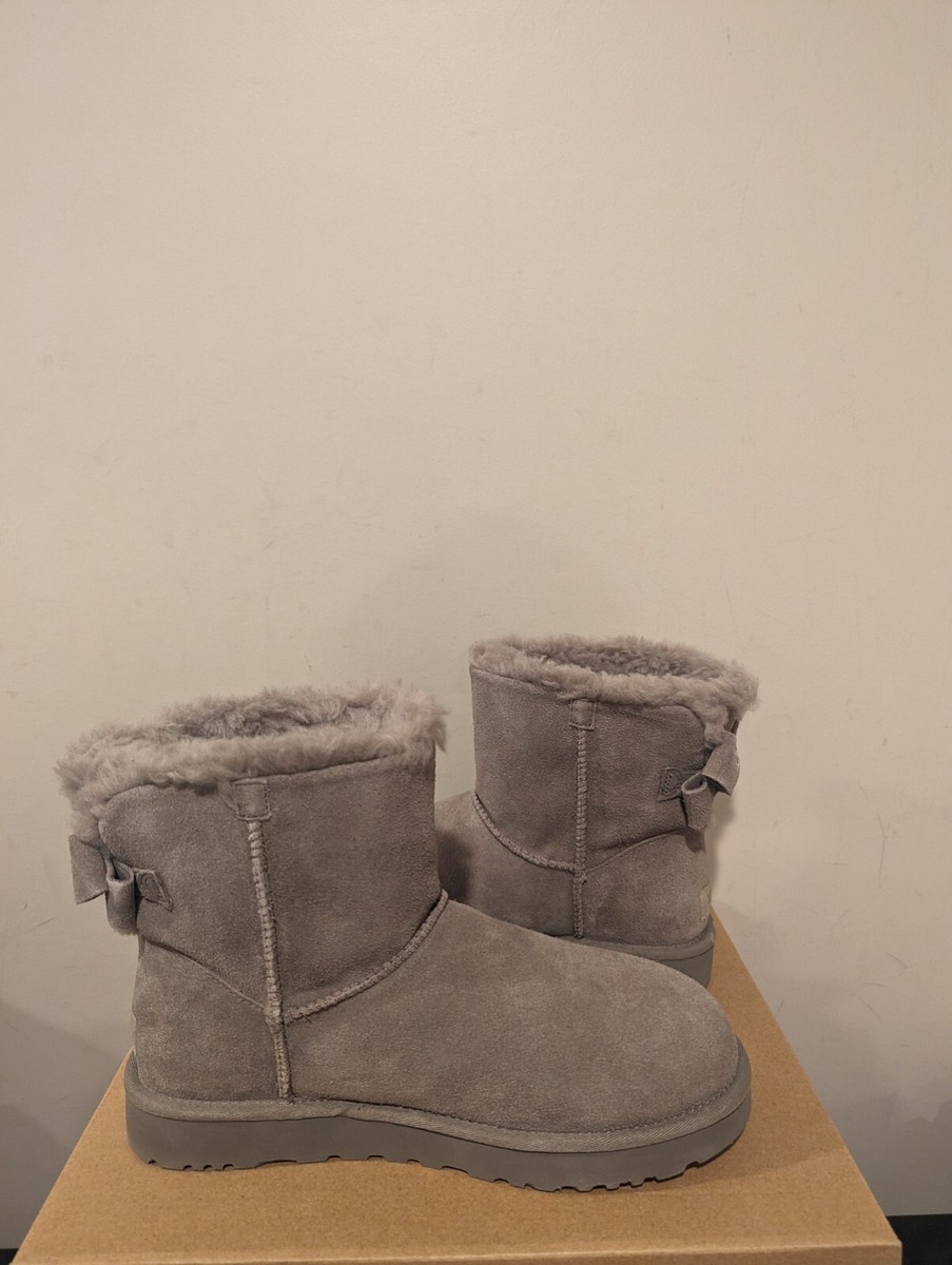 Ugg Australia Women's Mini Bailey Suede Bow Boots Size 10 NIB | eBay