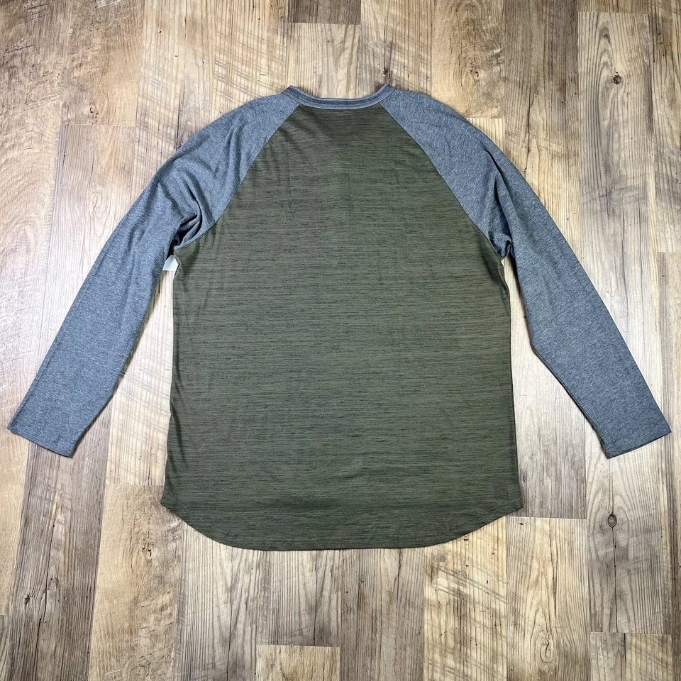 Camisa de manga larga para hombre LulaRoe 3XL dos tonos verde oliva y gris Henley nueva con etiquetas Foto 3 de 4