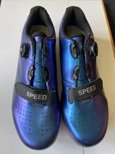 Speed Cycling Shoes Iridescent purple and blue