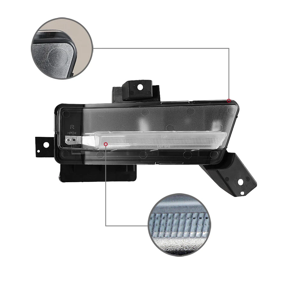 2016 2017 2018 For Chevy Camaro SS LED DRL Fog Lights Front Bumper Lamps Pair - Изображение 4 из 4