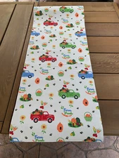 New Cackleberry Home Woven Cotton Harvest Farm Truck Table Runner Reversible