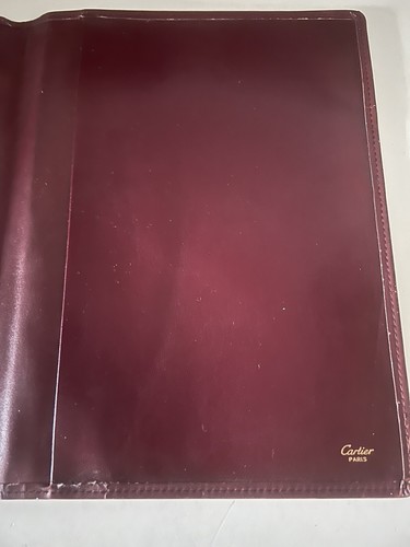 Cartier Port Agenda Monogrammè Document Holder Leather Burgundy Vintage - Picture 6 of 9