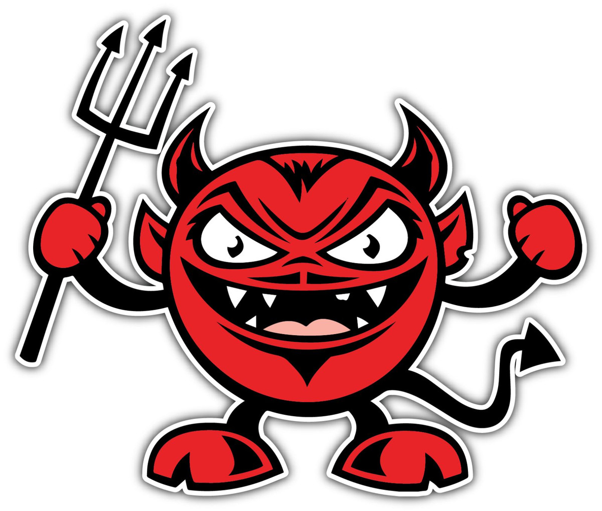 Smiley Devil Satan Hell Angry Funny Car Bumper Vinyl Sticker Decal