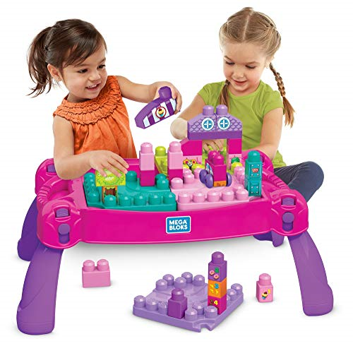 mega bloks build and learn table pink