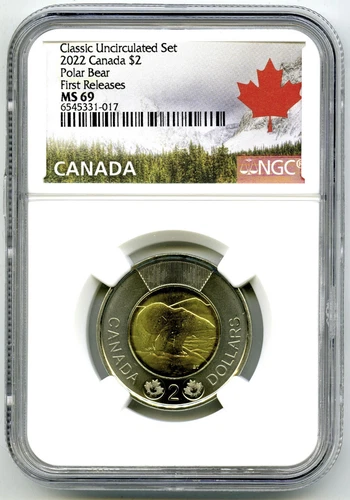 2022 CANADA $2 POLAR BEAR TOONIE NGC MS69 FIRST RELEASES TOP GRADE ONLY 3 KNOWN