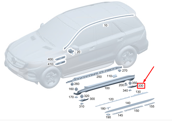 Neu MERCEDES-BENZ EQC Längsträgerverkleidung hinten links A2936907300 Original