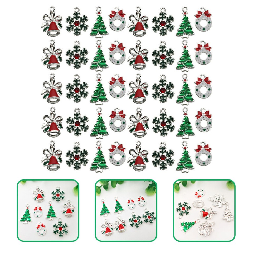 28 Pcs Christmas DIY Pendant Jewelry Making Kit Snowflake Charm eBay