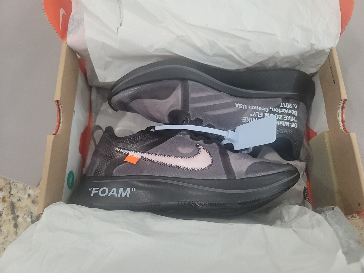 Size 8 - Nike Zoom Fly SP x OFF-WHITE Black 2018  display picture 1