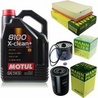Pakiet inspekcyjny MANN-FILTER 5L MOTUL 8100 X-CLEAN+ 5W-30 do VW Jetta II 1.6