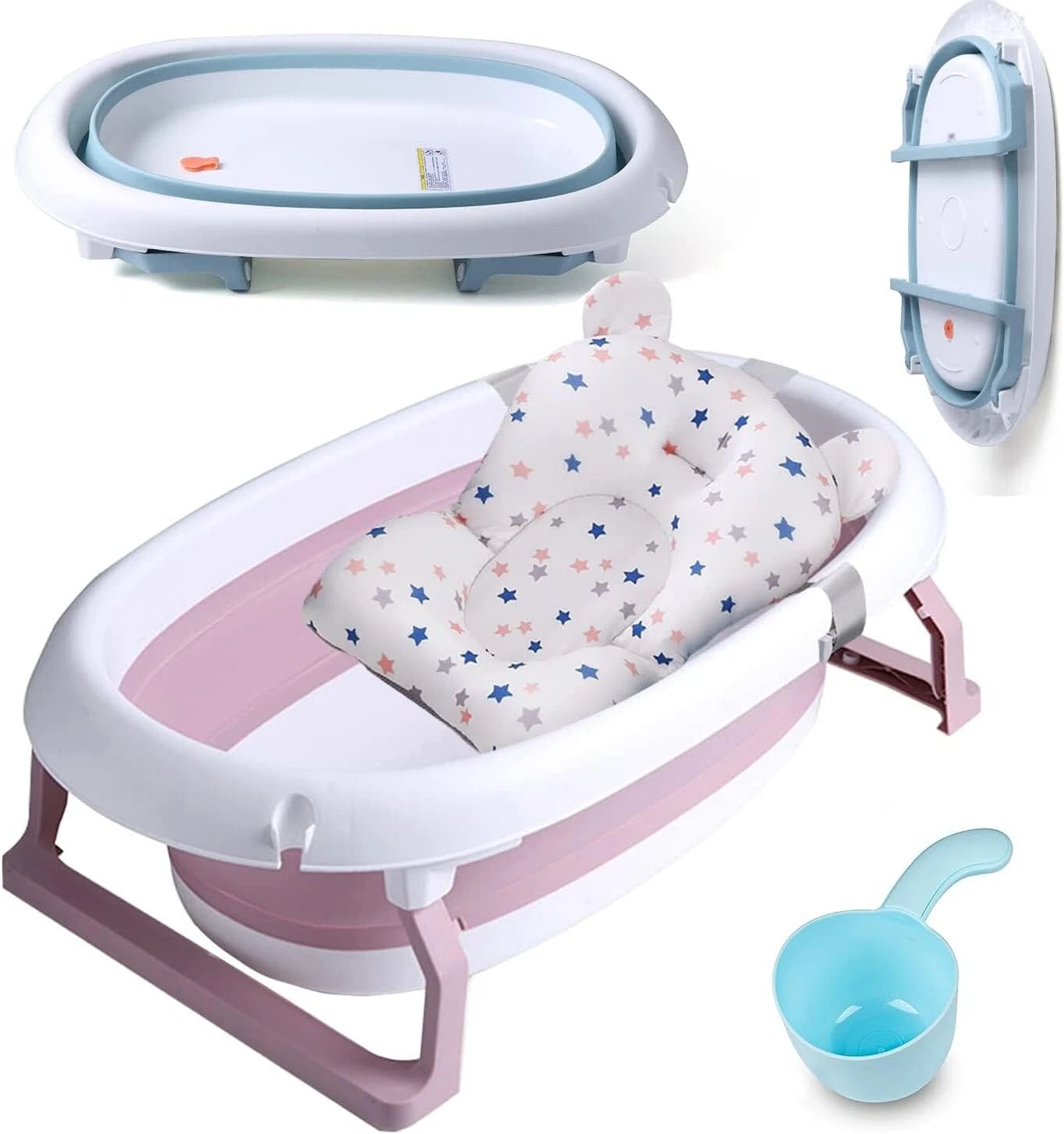 Large Foldable Baby Bathtub 55L-Baby Bath Tub & Cushion Pad/Non-Slip/PINK
Opens in a new window or t