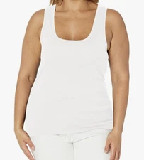 NWT  Splendid Women's 1x1 Rib Sleeveless Tank Top, White Size 2XL