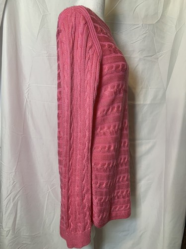Lauren Ralph Lauren Sweater XL Womens Pink Boat Neck Pullover Cable Knit (W105) - Picture 5 of 7