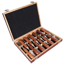 Wood Carving Tools Set for Woodworking Kit of 12 Chisels with Wooden Case Sharp