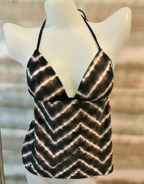 black push up tankini top