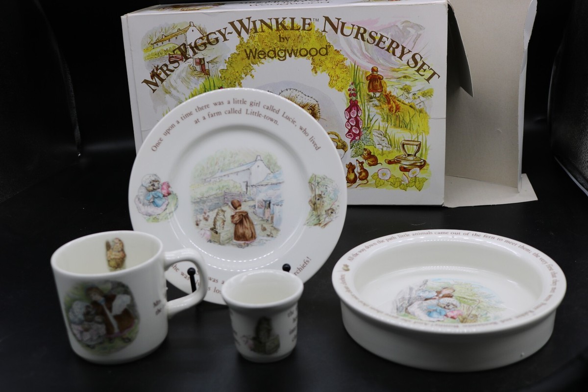  Mrs. Tiggy-Winkle 食器４点セット Vintage Mrs Tiggy Winkle Nursery Set by Wedgwood-Beatres Potter | eBay
