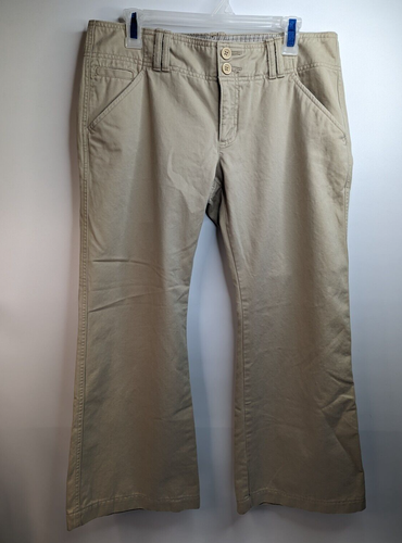 Abercrombie u0026 Fitch Khaki Bootcut Back Flap Pocket Button Pants Women 10S |  eBay