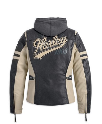 white leather harley davidson jacket
