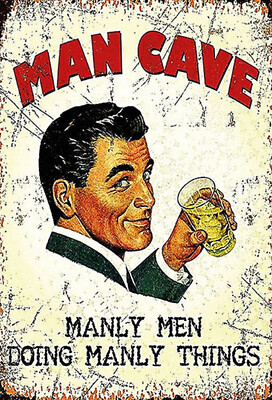 Blechschild 20x30 Man Cave manly men manly things  Wand Deko Bar Kneipe Cafe Sam