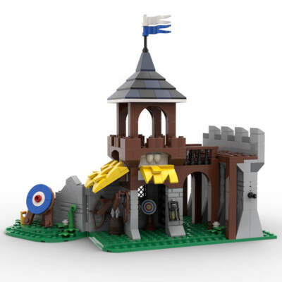 Medieval Modular Archery Range Model Building Blocks 306 Bricks MOC Toy