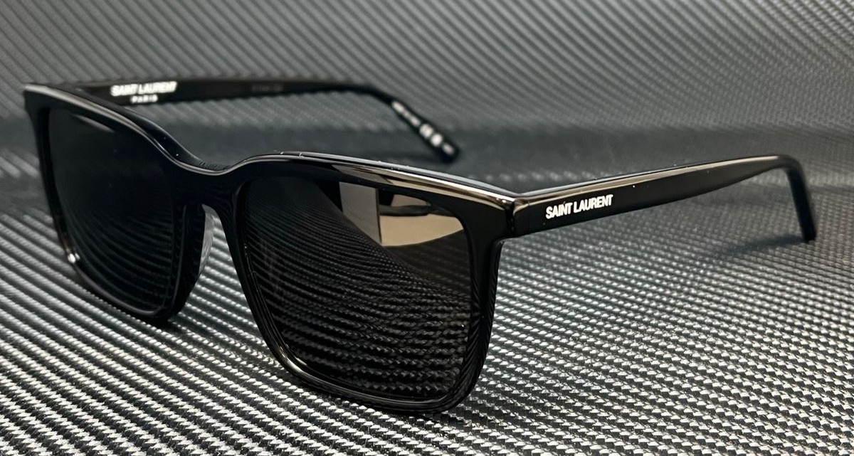 SAINT LAURENT SL 500 001 Black Grey Men's 54 mm Medium Sunglasses