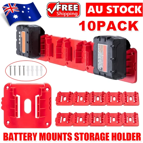 1/10pcs Battery Holder Mounts Storage Rack For Milwaukee M18 18V Battery Tools - Picture 2 of 12